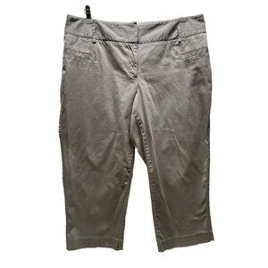 Lane Bryant Capri Pants Women's 16 Gray Cotton Stretch Comfort Casual Mid Rise